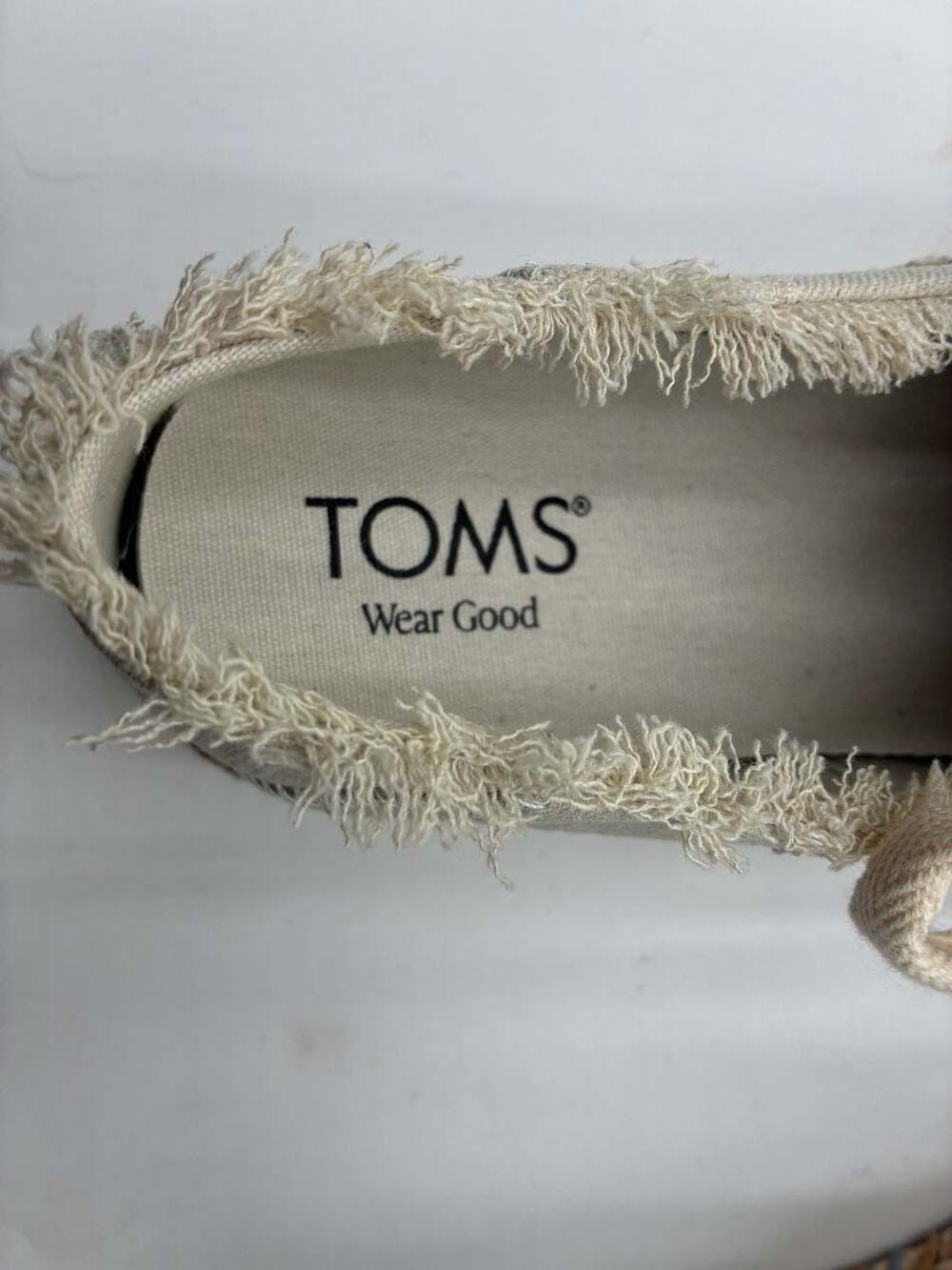 TOMS Carolina Lace-Up Espadrille Flats in White Beachside Woven - Picture 6 of 7